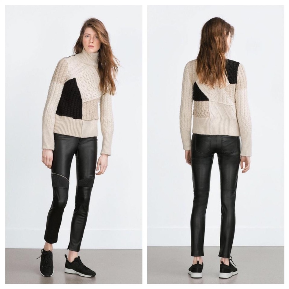 NWOT zara moth faux leather skinny pants
